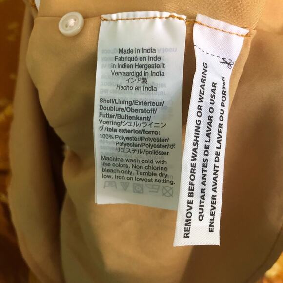 Madewell Marigold Orange Ruffle-Shoulder Peplum Top in Tonal Botanical Size Med - Picture 5 of 7